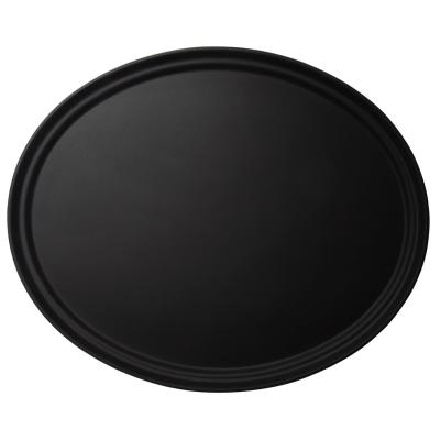 Oválný protiskluzový servírovací tác Camtread, Cambro, černý, Černá, 685x560x(H)32mm | 2700CT110